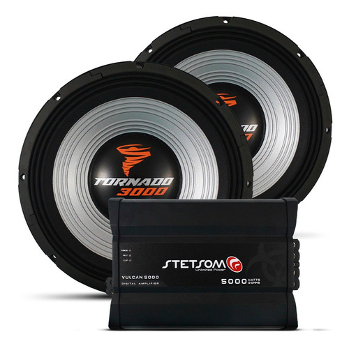Imagem 1 de 4 de Amplificador Stetsom Vulcan 5000 2 Sub Tornado 15 Pol 3000w