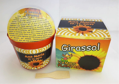 Kit Girassol Personalizado C/ Adesivo - Combo 10 Un