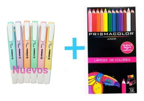6 Stabilo Pastel Original+prismacolor De 12 Pzas Originales