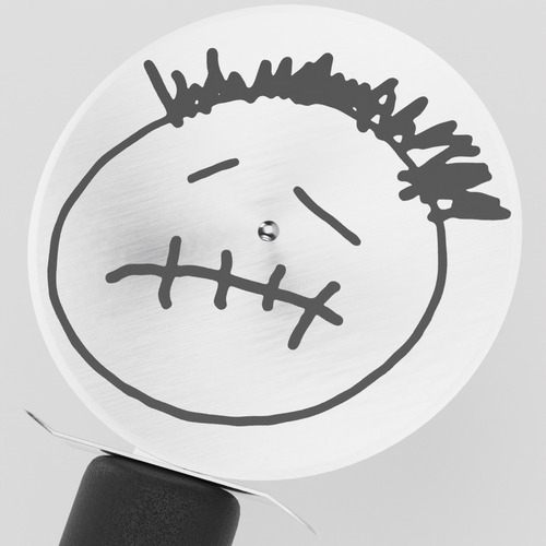 Imagen 1 de 2 de Corta Pizza Acero Inoxidable Travis Scott. Rueda 10cm.