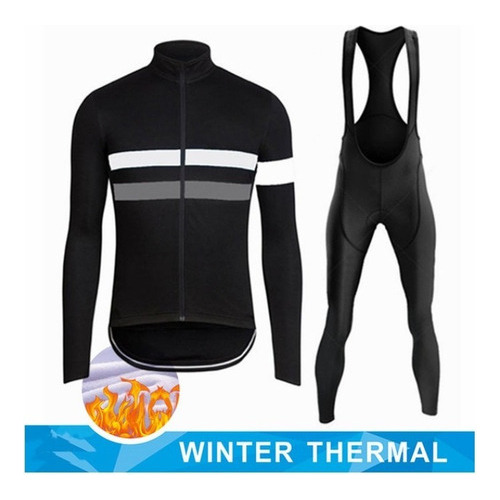 Invierno Hombre Ciclismo Polar Térmico Traje Cálido Rayas