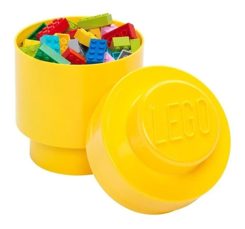 Lego Bloque Apilable Contenedor Brick 1 Round Yellow