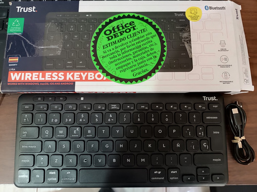 Teclado Trust Lyra Inalámbrico-bluetooth Negro (Usado)