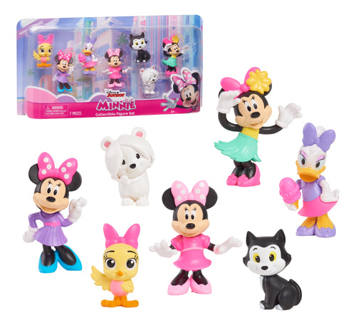 Disney Junior Minnie Mouse Juego De Figuras De 7 Piezas, Jug