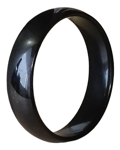 Anillo Negro Liso Acero Inoxidable Argolla Unisex 6mm