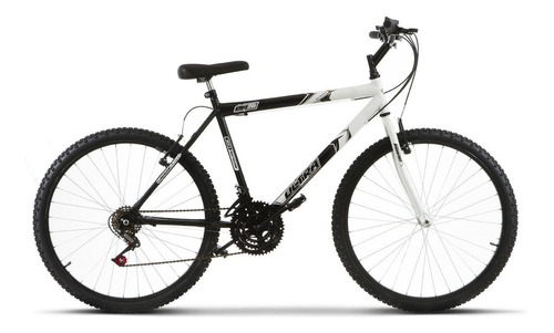 Bicicleta  de passeio Ultra Bikes Bike Aro 26 bicolor 18 marchas freios v-brakes cor preto-fosco/branco