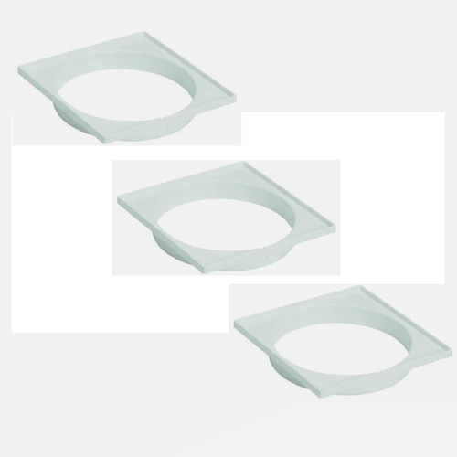 Kit 3 Porta Grelha 150mm Quadrada 15x15cm Pvc Branca Tigre