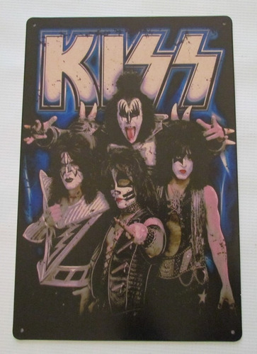 Poster Anuncio Cartel Kiss Rock Decoracion Bar Casa 