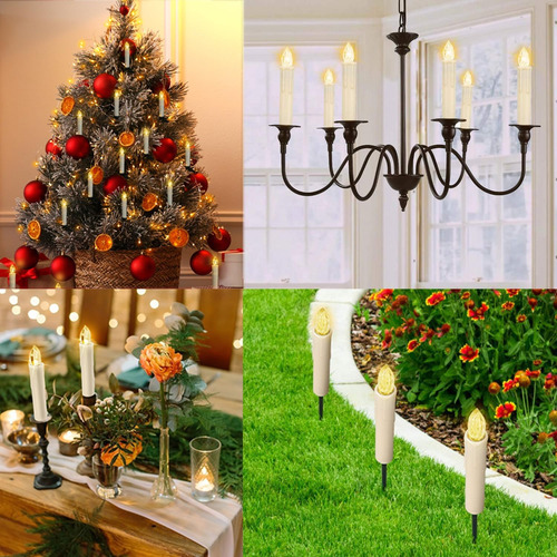 10 Velas Led Sin Llama Para Vendana, Velas De Árbol De Navid