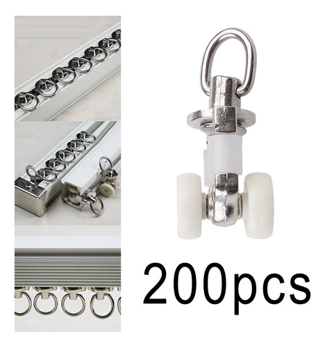 200 Piece Alloy Curtain Track Glider Rail Slide Wheels