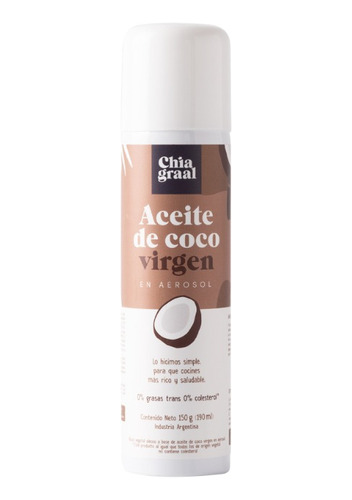 Aceite De Coco Virgen Aerosol 190 Ml X 5 Unidades