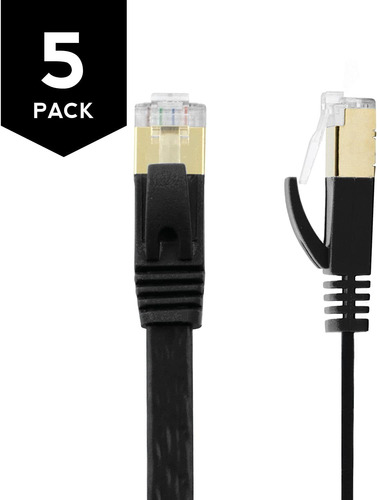 Buhbo - Cable De Ethernet Plano (cat. 7, Blindado, Stp, Sin 