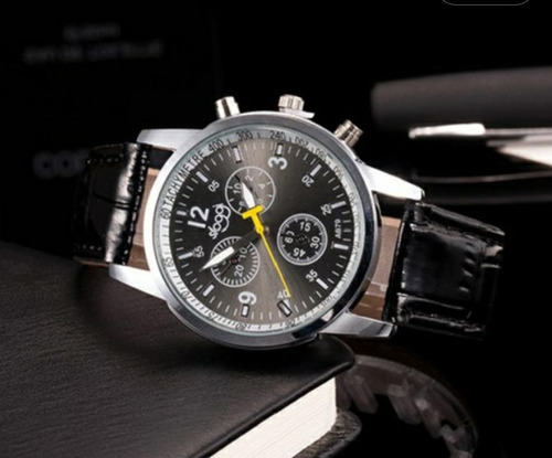 Relógio Masculino De Luxo Pulseira Em Couro