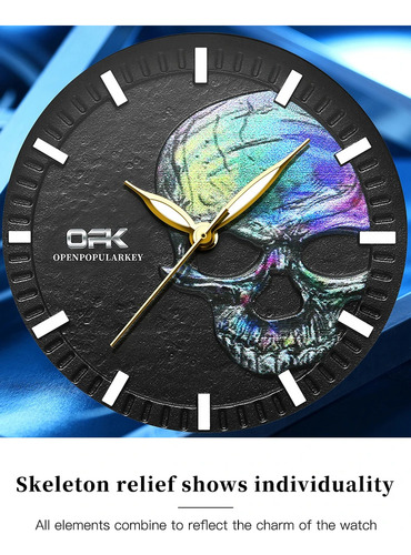 - Reloj Opk Original De Cuarzo Clásico Con Calavera En