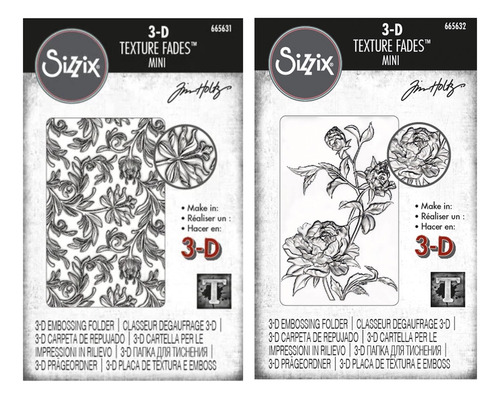 Tim Holtz Sizzix 3-d Texture Fad Mini Rosa Botanica 2
