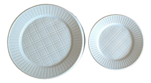 Plato Plastico Descartable Para Postres 17cm X 100 U. Blanco