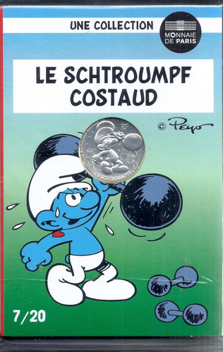 Set Los Pitufos 10 Euros 2020 Le Schtroumpf Costaud 7/20