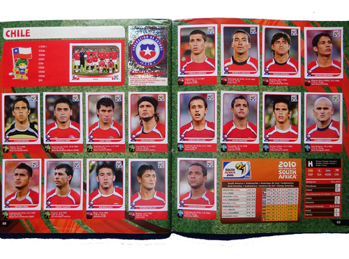 Laminas Jugadores Chile Álbum Mundial Sudáfrica 2010 Panini