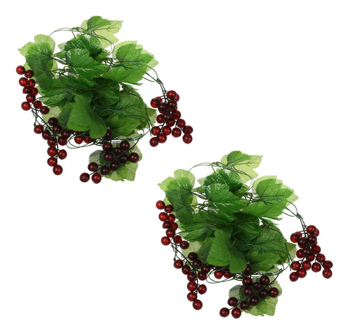 Guirnalda Artificial Crystally-4x De Uvas Y Vid Para Uso Dom