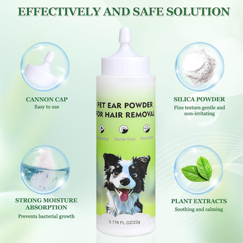 Kit De Limpiador De Oídos Para Perros Con Polvo