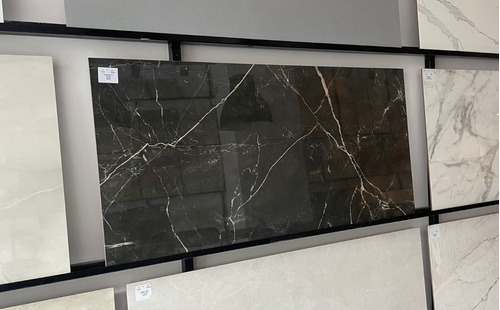 Porcelanato Importado Gran Nero Negro Vetas 60x120 Pulido 