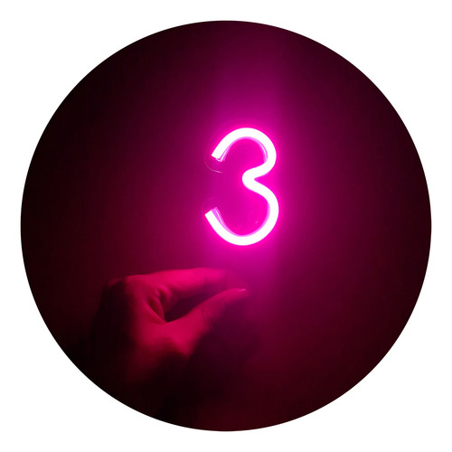 Vela Luz Neon Led - Números Para Pastel - Cumpleaños