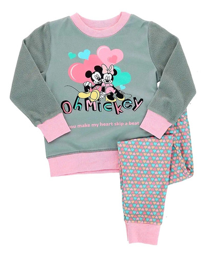 Pijama Polar Minnie Caffarena Talla 8 Color Gris 30771