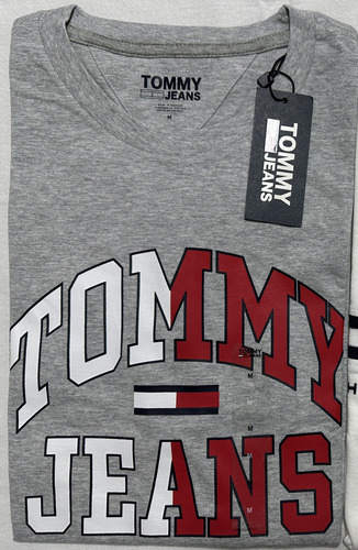 Camiseta Tommy Jeans Cuello Redondo Estampado 100% Orig Tj