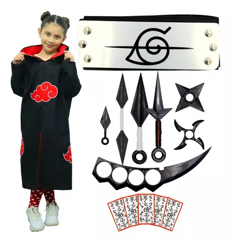 Naruto Akatsuki Cloak Anime Cosplay Costume Set Halloween Cosplay Longo  Cloak