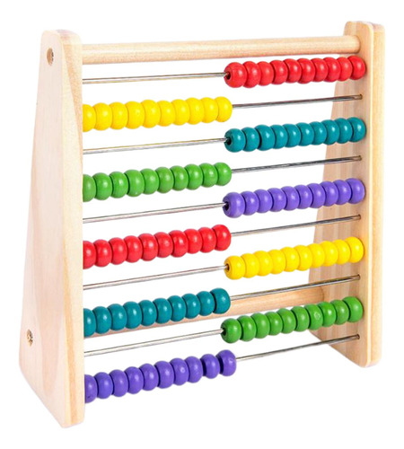 Juguete De Madera Montessori Abacus Con 100 Cuentas Marco De