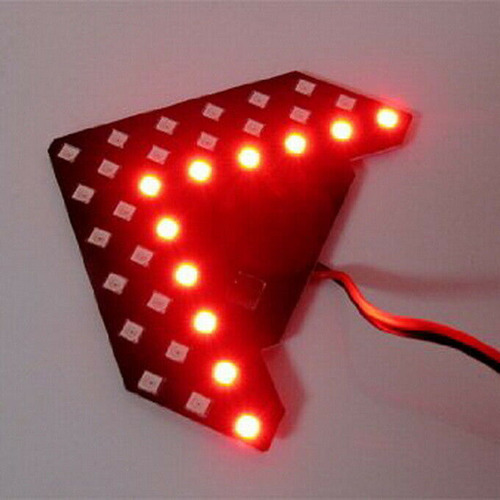 2 Flechas Led Secuenciales Rojas De 33 Smd Para Espejo Later
