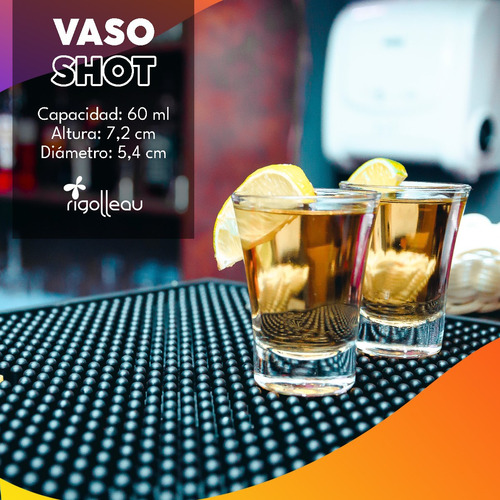 Imagen 2 de 8 de Vaso Shot Tequila Vidrio 60 Ml Tijuana X 24 Unid Rigolleau