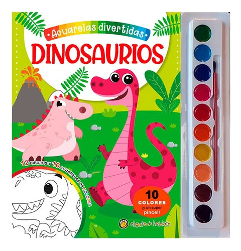 Acuarelas Divertidas Dinosaurios Libro Para Niños 3635