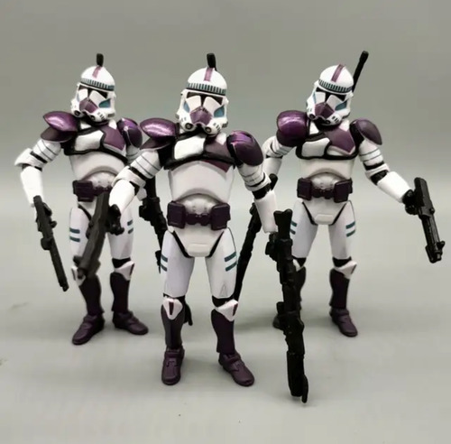 3 Bonecos Star Wars 3,75 Clone Trooper 187th Action Figure (Usado)