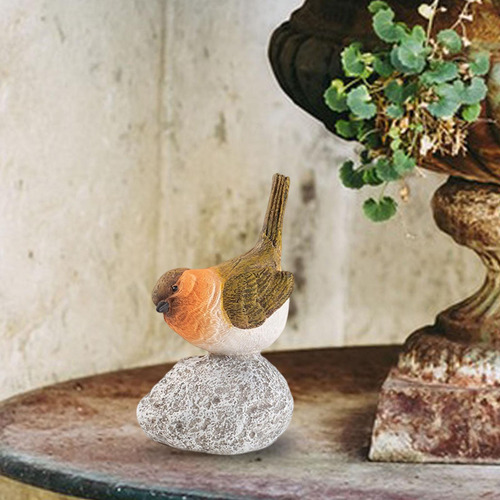 Estatua De Pájaros De Jardín Escultura De Resina 65x6x12cm