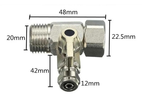 Válvula Llave 1/2 A 1/4 Con Adaptador, Ósmosis, Purificador. (Usado)