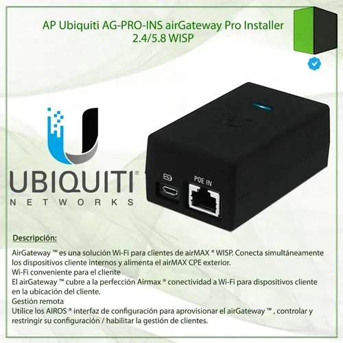 Ap Ubiquiti Ag-pro-ins Airgateway Pro Installer 2.4/5.8 Wisp