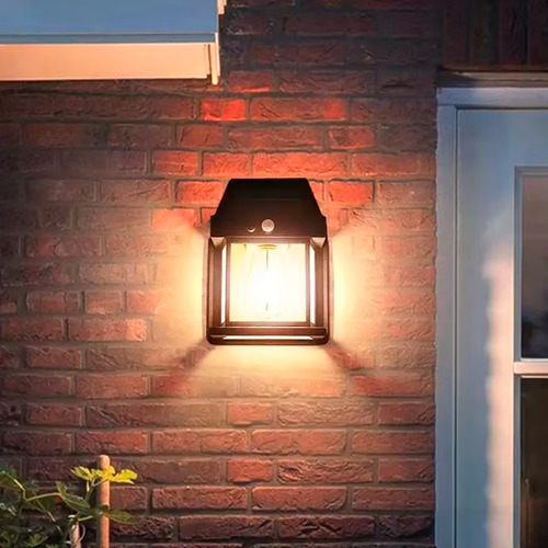 Luminaria Arandela Parede Luz Solar Sensor Presença Externo