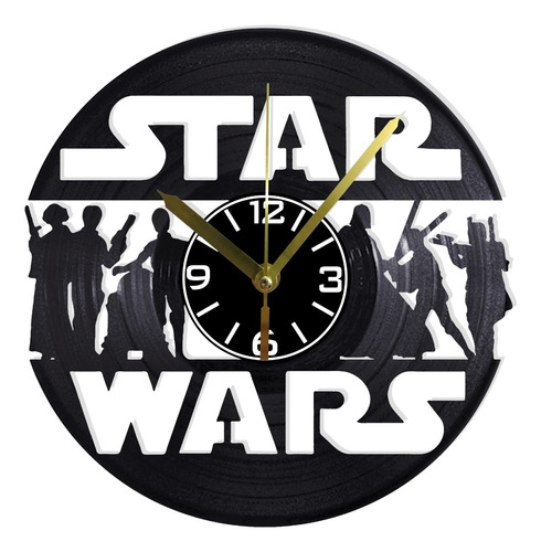 Reloj Pared Disco Vinilo Acetato Decoración Star Wars Ci092