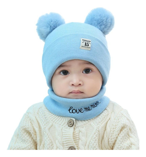 Bonito Conjunto De Gorro Y Bufanda Para Bebés De 0 A 12