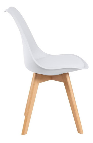 Mesa De Jantar Leda 100 Cm + 3 Cadeiras Estofadas Leda Cor Mesa branco com cadeiras branco