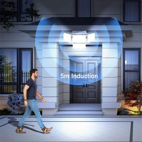 Luz Solar De Pared, Luz Reguladora, 224 Led, 4 Cabezales, So