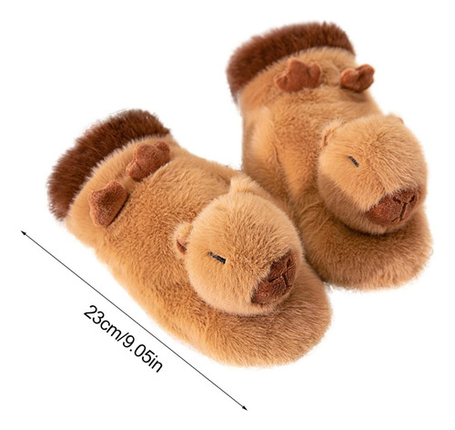 1 Par De Lindos Guantes Cálidos De Felpa Cortos De Capibara