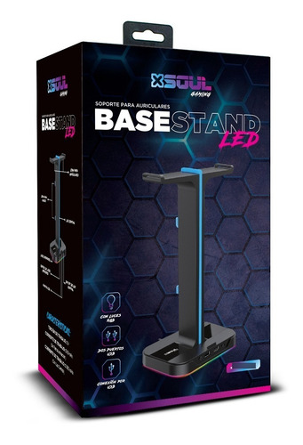 Base Soporte Stand Auriculares Gamer Luces Led Rgb + 2 Usb