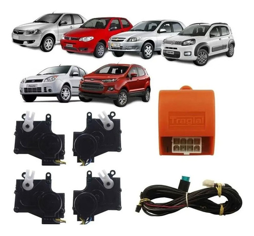 Kit Trava Elétrica Especifica Fiat Novo Uno 4 P Tragial