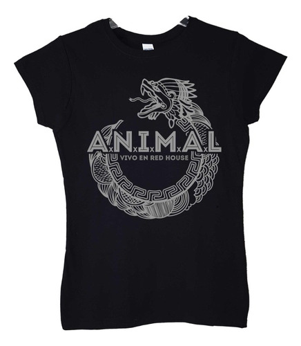 Polera Mujer Animal Vivo In Red House Metal Abominatron