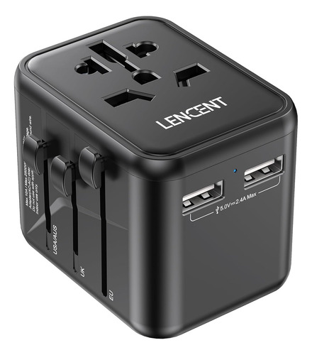 Adaptador Universal De Viaje Con 2 Puertos Usb