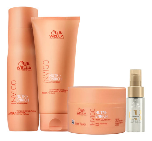 Kit Enrich Shampoo, Condicionador, Máscara E Oil - Wella