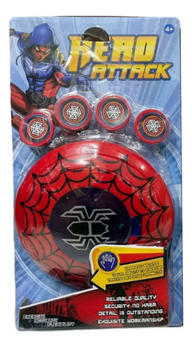 Set Escudo X 4 Lanza Discos Capitan America // Spiderman