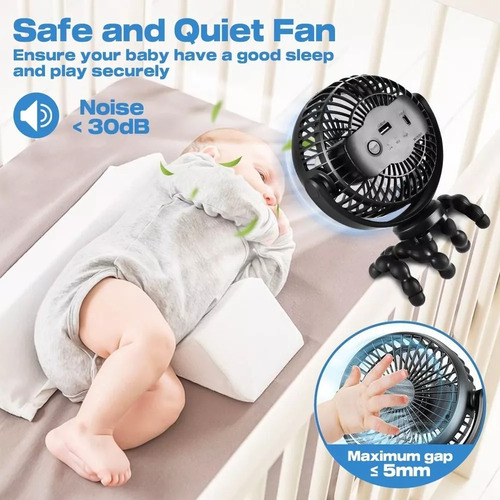 Ventilador De Mesa Usb 3600mah Para Niños En Cochecitos Bebé